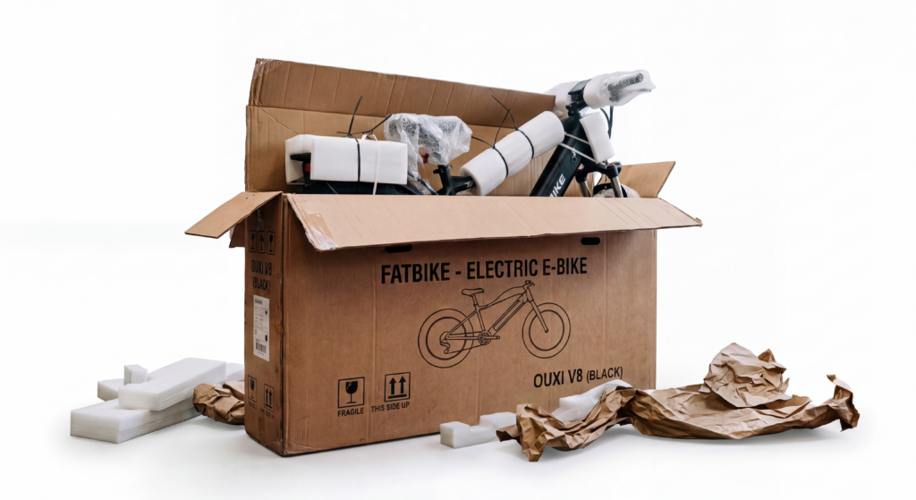 Fatbike in doos professioneel laten afmonteren bij Bromfix Berkel Lansingerland